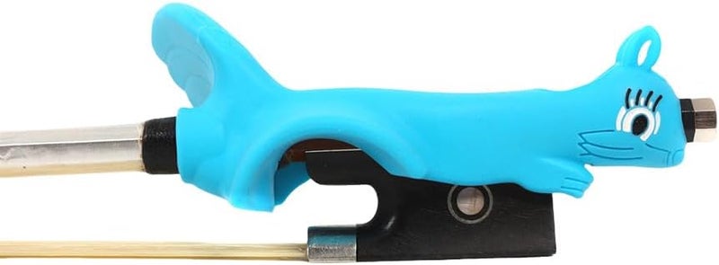Conboxus Violin/Viola Bow Holder Violin Bow Grip For Beginner Violin Holder Teaching Aid Accessory Soft protect finger Cute squirrel-shaped Bright Colors (blue) - Image 2